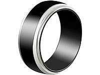 St. Leonhard Herren-Ring aus Edelstahl, teilweise schwarz lackiert, Gr. 59; Damen-Ringe 925 Sterling Silber Damen-Ringe 925 Sterling Silber 