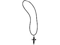St. Leonhard Modische Herrenkette mit Kreuzanhänger, 49 cm
