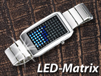 ; Wasserdichte Damenuhren, LED-Binär-Armbanduhren 