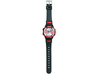 St. Leonhard Stoßfeste Armbanduhr "Red Sports" mit digitaler & analoger Anzeige; Wasserdichte Damenuhren, LED-Binär-Armbanduhren 