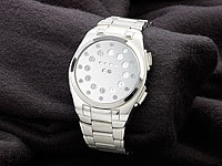 St. Leonhard Edelstahl-Armbanduhr "STW-370.style"; Wasserdichte Damenuhren, LED-Binär-Armbanduhren 