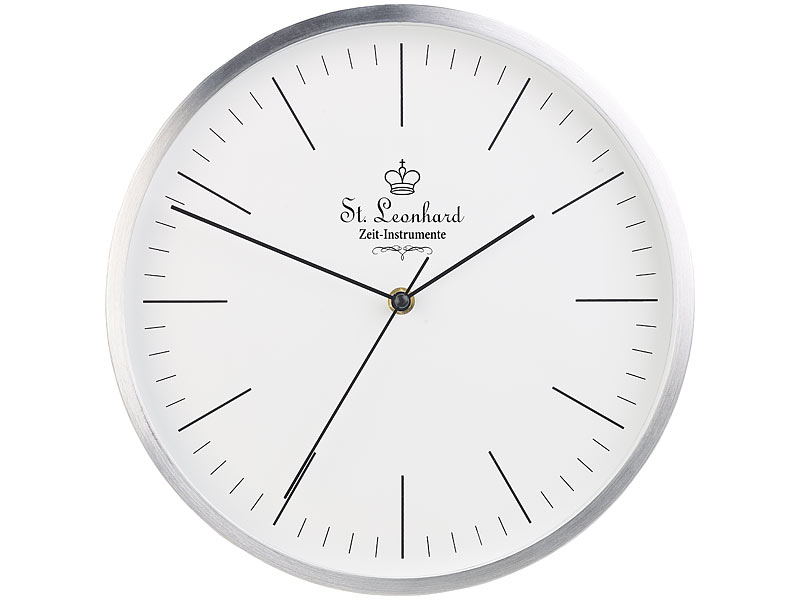 St. Leonhard Standuhr modern klein: Moderne Aluminium-Tisch- & Wanduhr mit  Quarz-Uhrwerk, Ø 15 cm (Wanduhr klein)