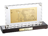 St. Leonhard Vergoldete Banknoten-Replik 500 Französische Francs; Damen Halsketten mit Blattgold-Anhängern Damen Halsketten mit Blattgold-Anhängern 