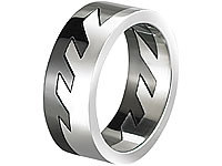 St. Leonhard 2-teiliger Herren-Ring aus Edelstahl, schwarz lackierte Seite, Gr. 59