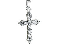 St. Leonhard Anhänger Kreuz mit Zirkonia, 925er-Sterling-Silber; Damen Halsketten mit Blattgold-Anhängern Damen Halsketten mit Blattgold-Anhängern 