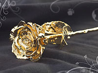 St. Leonhard Echte Rose für immer schön, mit 24-karätigem* Gelbgold veredelt, 28 cm; Damen Halsketten mit Blattgold-Anhängern 