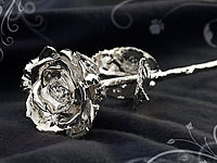 St. Leonhard Echte Rose für immer schön, mit 999er-Silber* veredelt, 28 cm; Damen Halsketten mit Blattgold-Anhängern Damen Halsketten mit Blattgold-Anhängern 