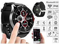St. Leonhard Smartwatch mit Always-On-Display, Bluetooth, App, Herzfrequenz, IP68; Analoge Herren-Armbanduhren 