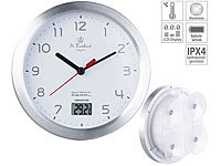 St. Leonhard Badezimmer-Wanduhr mit LCD-Thermometer und Aluminium-Rahmen, IPX4; Bahnhofsuhren, Funk-Wanduhren mit Zifferblatt-Beleuchtungen Bahnhofsuhren, Funk-Wanduhren mit Zifferblatt-Beleuchtungen Bahnhofsuhren, Funk-Wanduhren mit Zifferblatt-Beleuchtungen Bahnhofsuhren, Funk-Wanduhren mit Zifferblatt-Beleuchtungen 