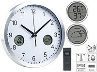 St. Leonhard Funk-Wanduhr mit digitaler Wetterstation und Funk-Außensensor, DCF77