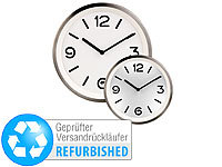 St. Leonhard Edelstahl-Quarz-Wanduhr mit Zifferblatt-Beleuchtung, Versandrückläufer; Funk-Wanduhren mit Zifferblatt-Beleuchtungen Funk-Wanduhren mit Zifferblatt-Beleuchtungen 