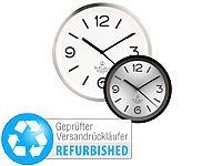 St. Leonhard Edelstahl-Funk-Wanduhr mit Zifferblatt-Beleuchtung (Versandrückläufer); Bahnhofsuhren Bahnhofsuhren 