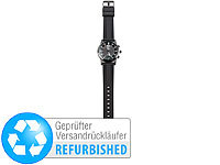 St. Leonhard Solar-Funk-Armbanduhr im Fliegeruhren-Style (Versandrückläufer); Funk-Wanduhren mit Zifferblatt-Beleuchtungen 